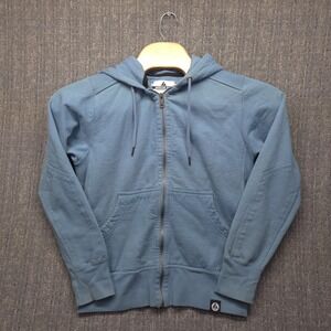 American Giant Classic Full Zip Hoodie Mens Small Blue Heavyweight Made in USA S